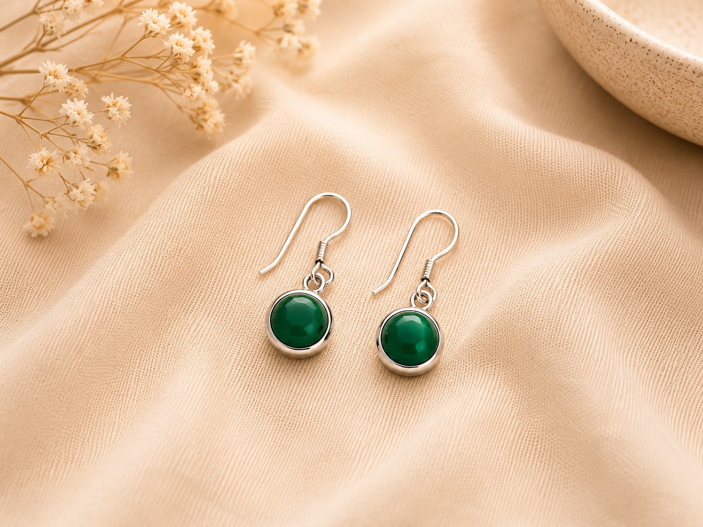 Green Gemstone Earrings