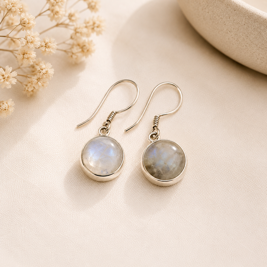 Moonstone Silver Earrings